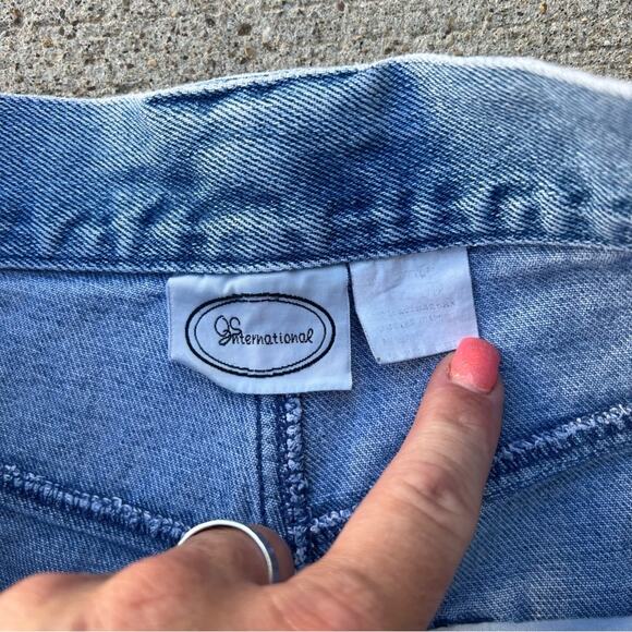 Vintage 80s 90s JS international high-rise bow detail wedgy Mom Jeans - Picture 7 of 9